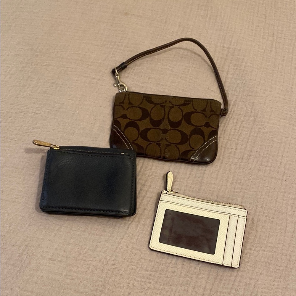 Michael Kors Navy Wallet and Coach Wristlets , card holder Set 3 pieces - Picture 2 of 11